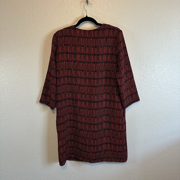 Boden Easy Notch Tunic Dress size 8R Red And Navy Casual Classic Career Holiday - Picture 4 of 10